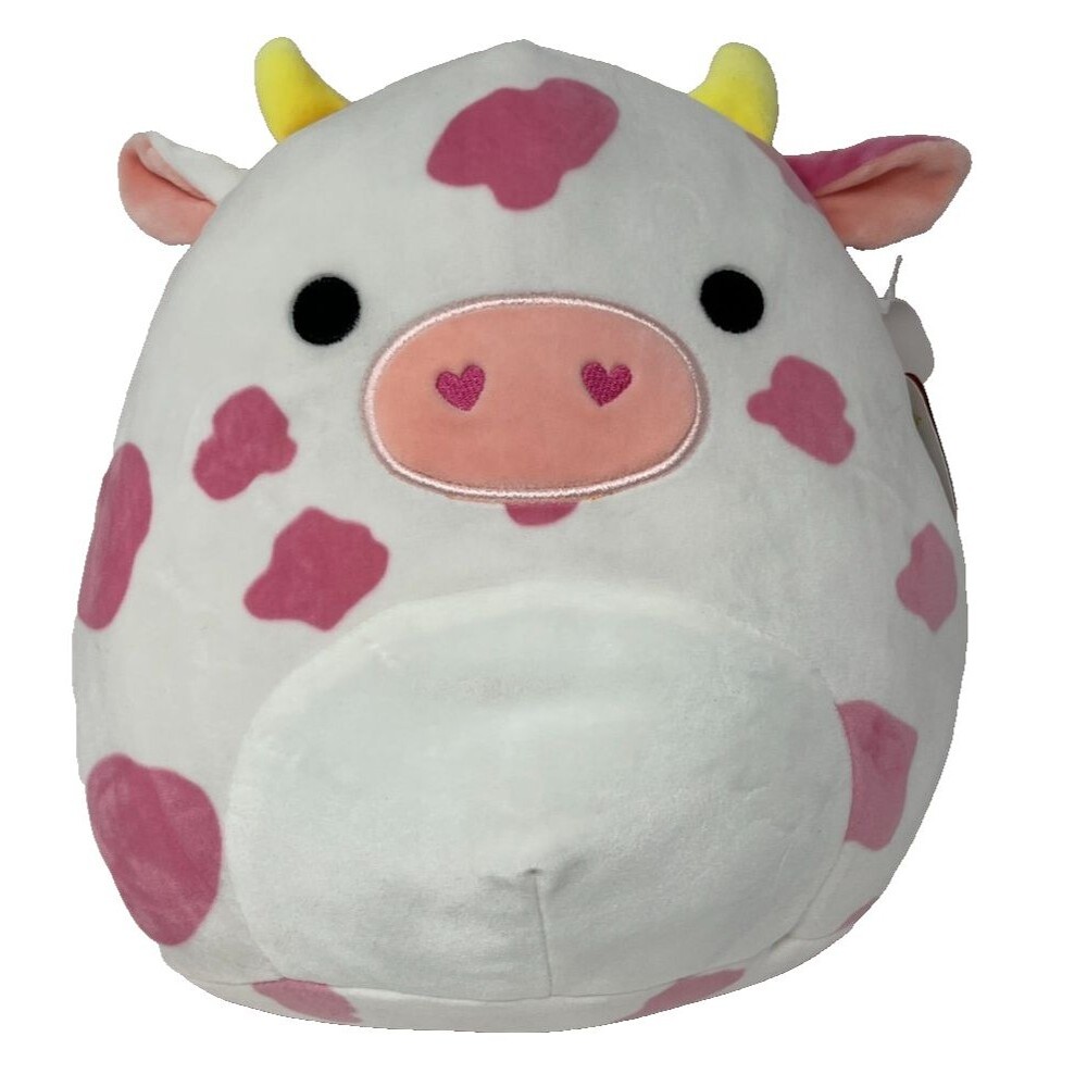 Squishmallows Evangelica Pink Spotted Cow Plush Toy Size 11” Kawaii Cottagecore